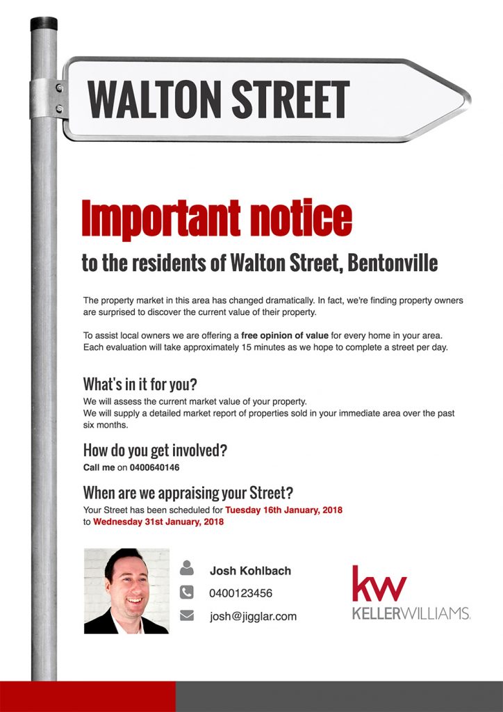 Real Estate Letterbox Drop Ideas Important Notice Street Flyer