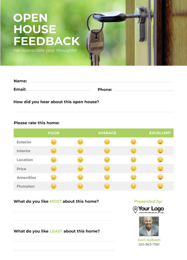 Open house feedback form