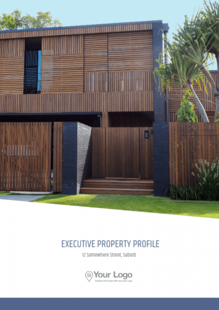 The Executive Property Profile template front page.