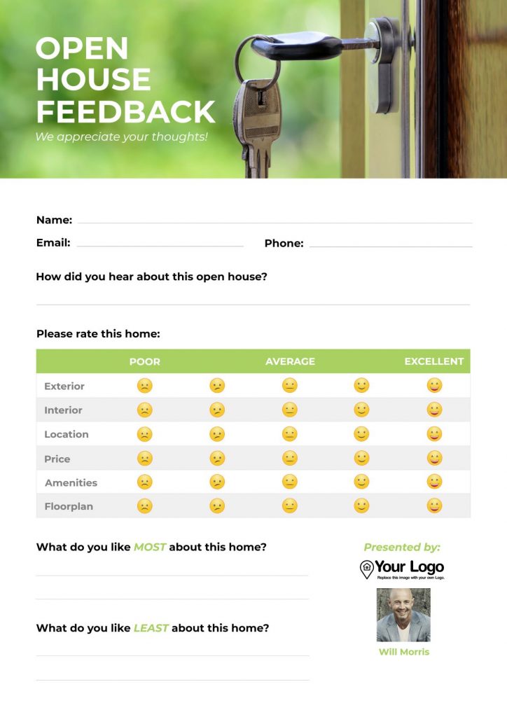 Open House feedback form.