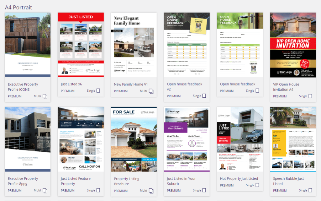 Examples of real estate brochure templates.