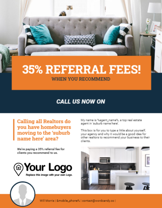 Real estate referrals flyer