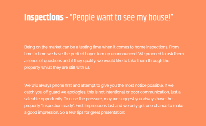 A listing presentation providing advice on how to show off a home on the market