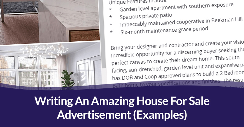 Read more about the article Writing An Amazing House For Sale Advertisement (Examples)