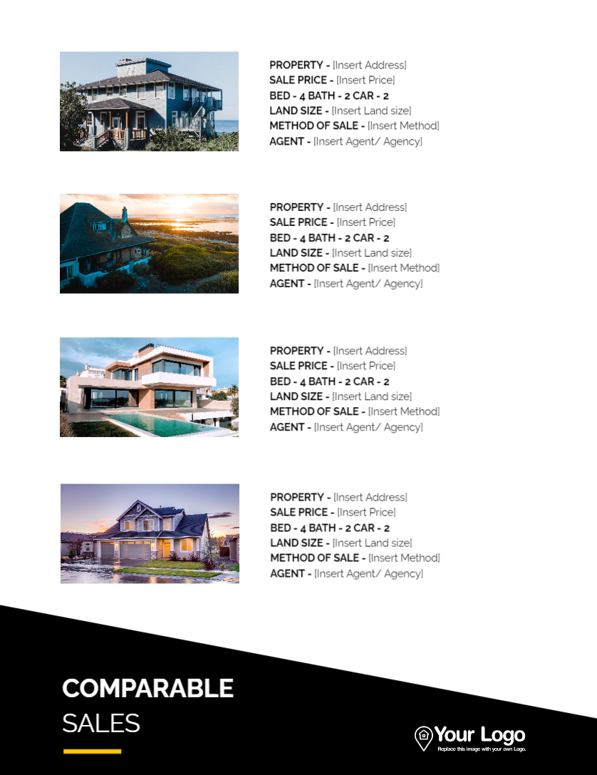 4 Property Information Sheet Real Estate Templates