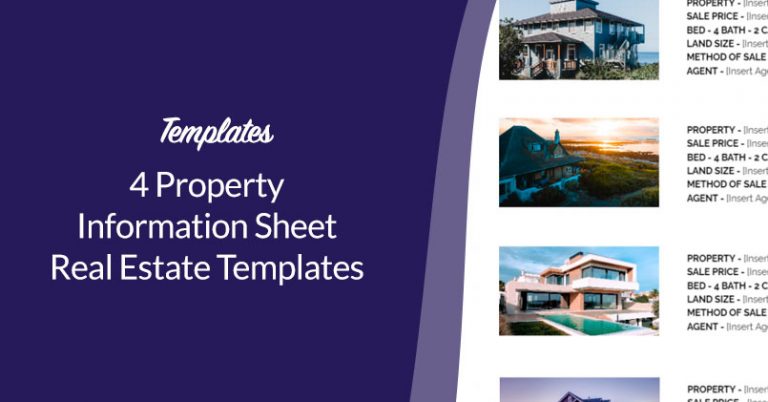 Property information sheet real estate templates