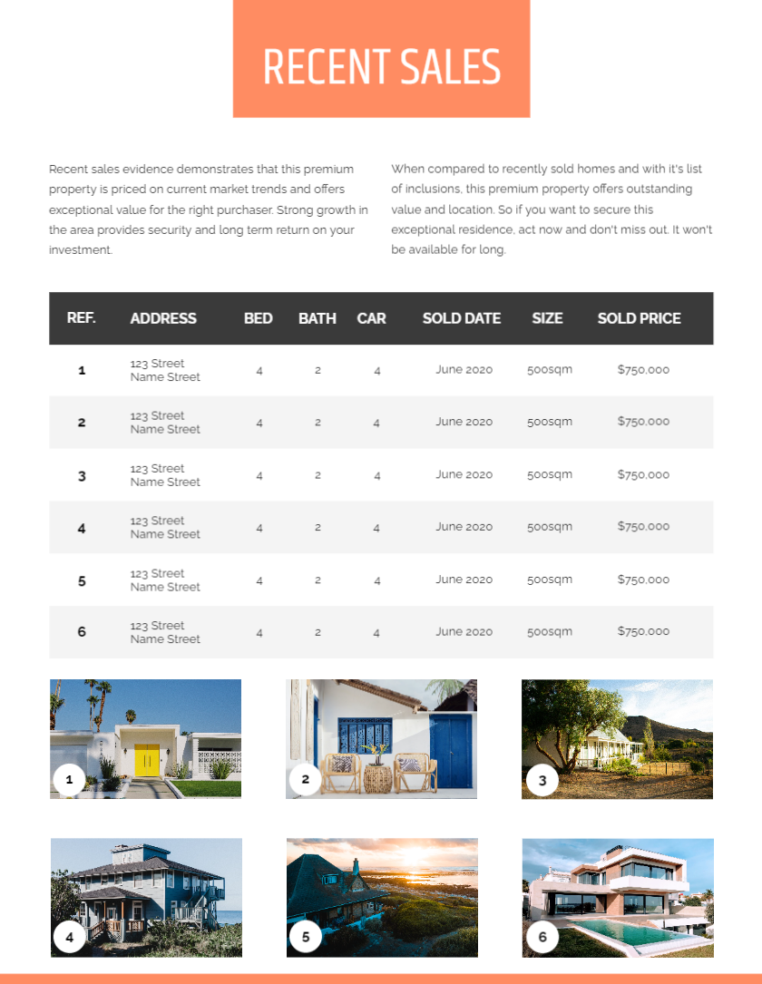 4 Property Information Sheet Real Estate Templates