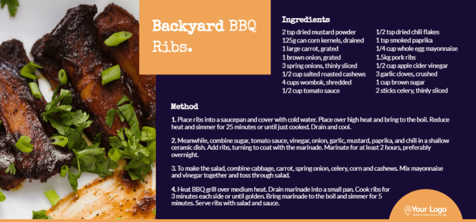 A recipe for BBQ-style ribs