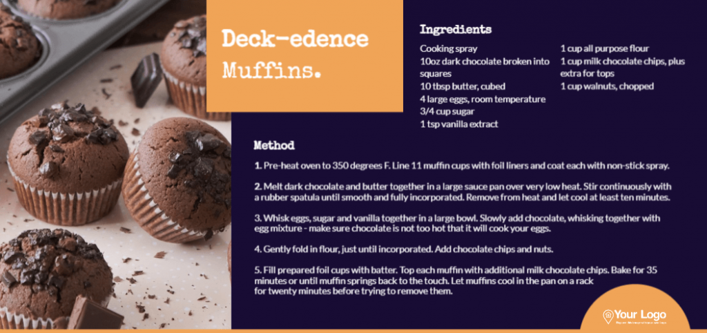 A muffins real estate recipe postcard