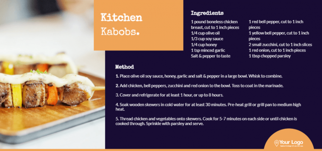 A recipe for kabobs