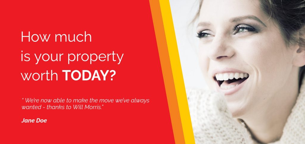 A "How much is your property worth?" flyer.