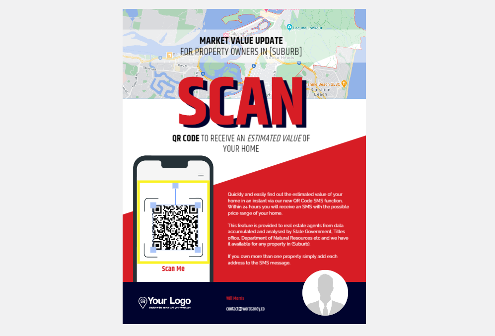 Dragging and dropping the QR code into a Jigglar template.