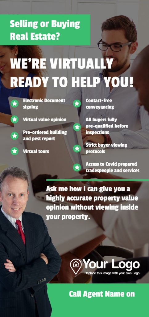 A flyer offering virtual real estate help.