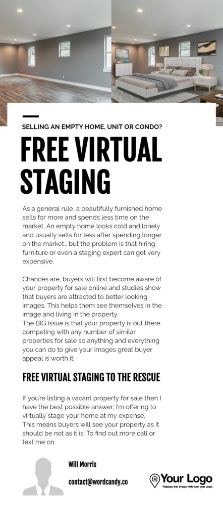 A free virtual staging flyer.