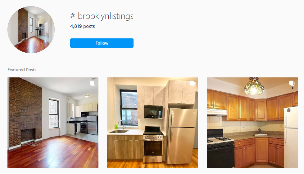 An Instagram hashtag for real estate in Brooklyn