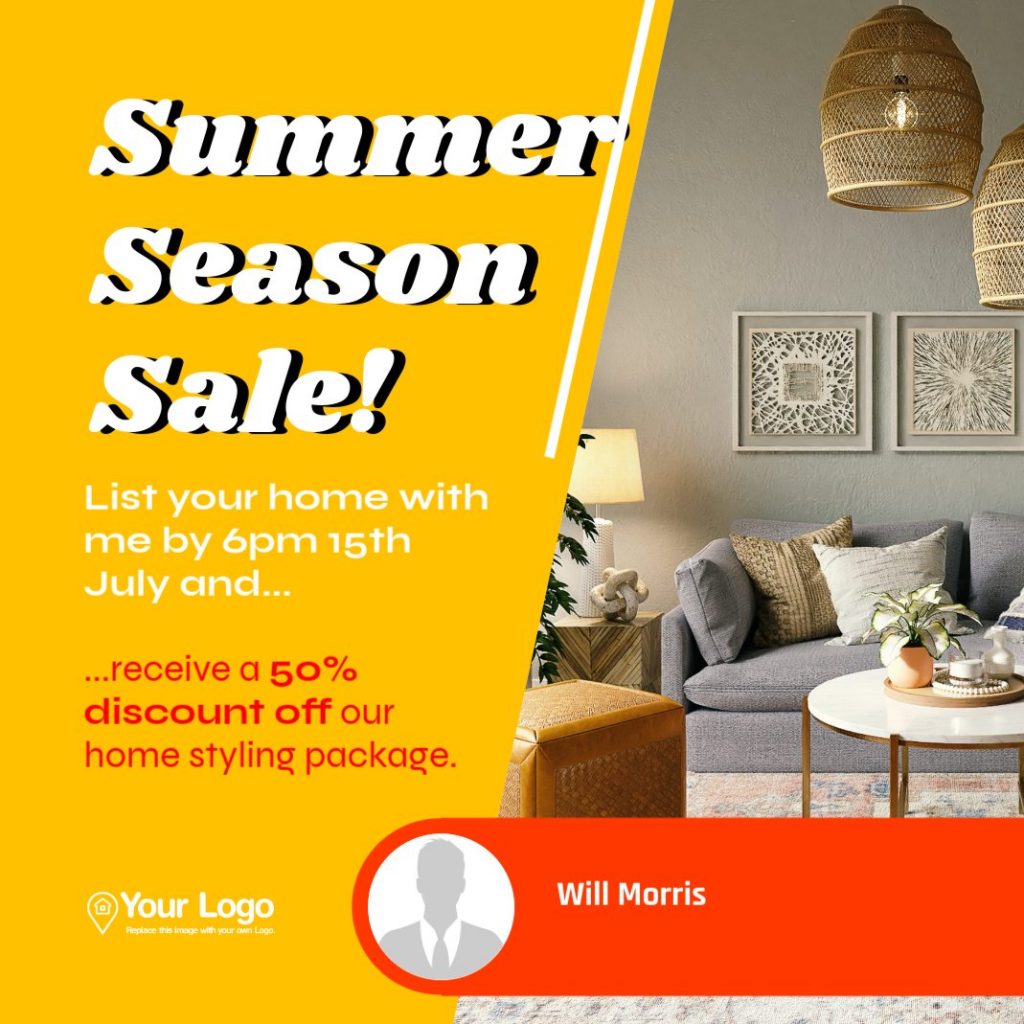 A summer sale real estate flyer.