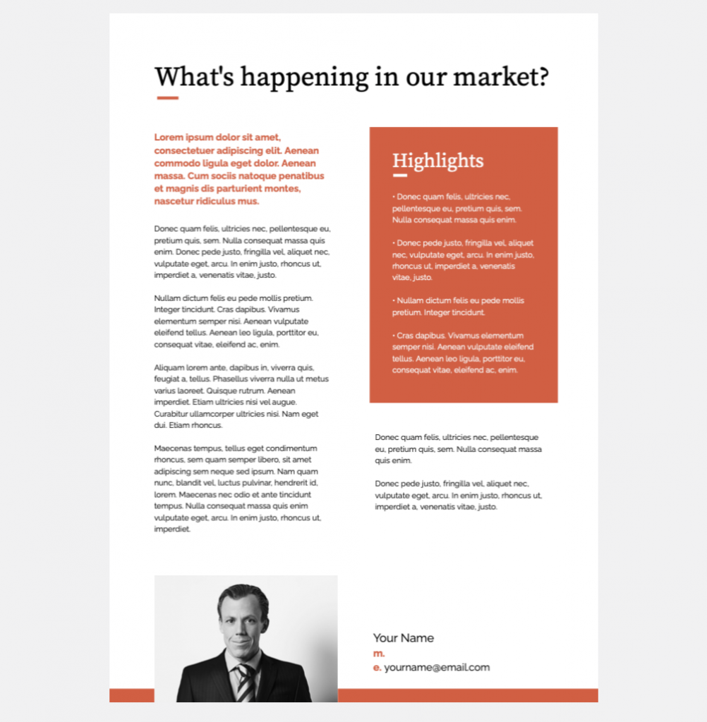 Page 2 of Quarterly Marketing Review template by Jigglar 