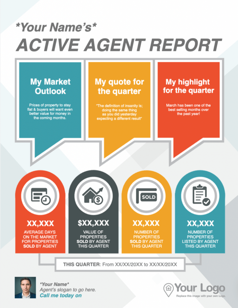 real estate agent profile with a call to action