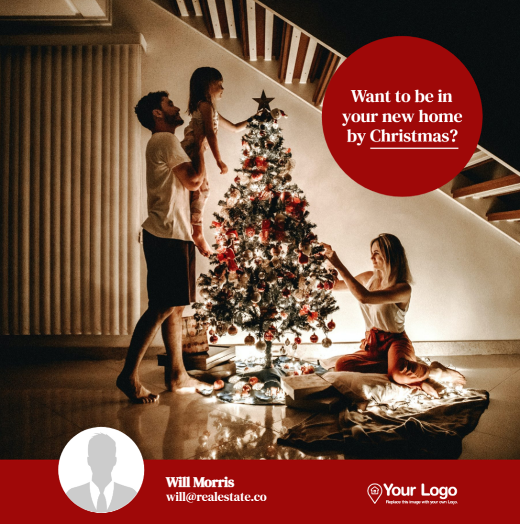 Christmas real estate marketing flyer