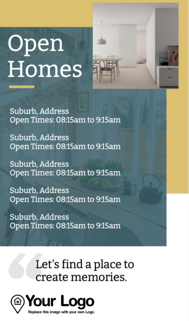 The Open Homes template in Jigglar. 