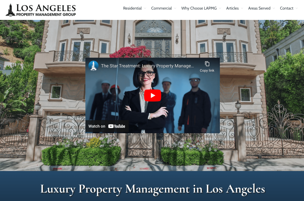 The website for the Los Angeles Property Management Group - Luxury property management services.