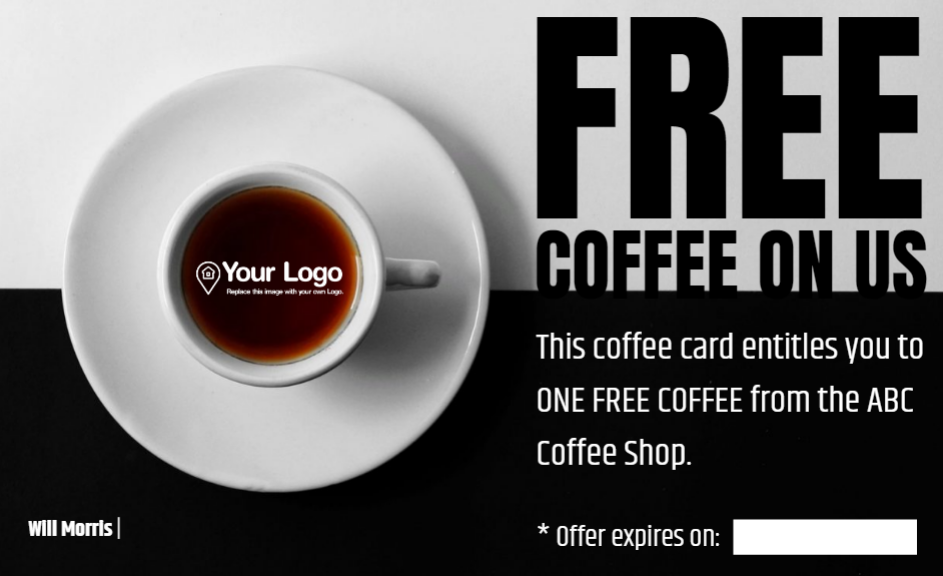 An offer for a free coffee