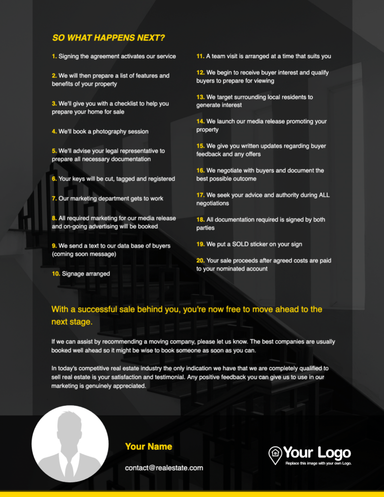 A branded checklist for selling a house