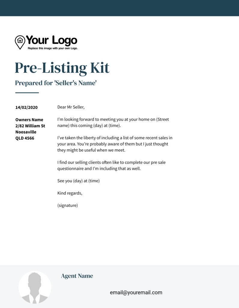 Jigglar pre-listing kit template letter to seller